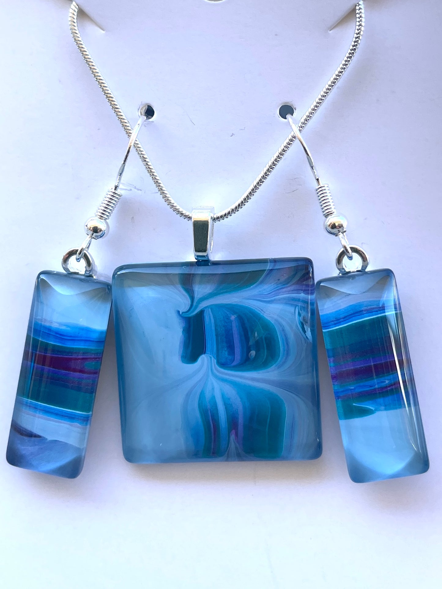 Galaxy (purple, blue) Earrings/Pendant Set GA118