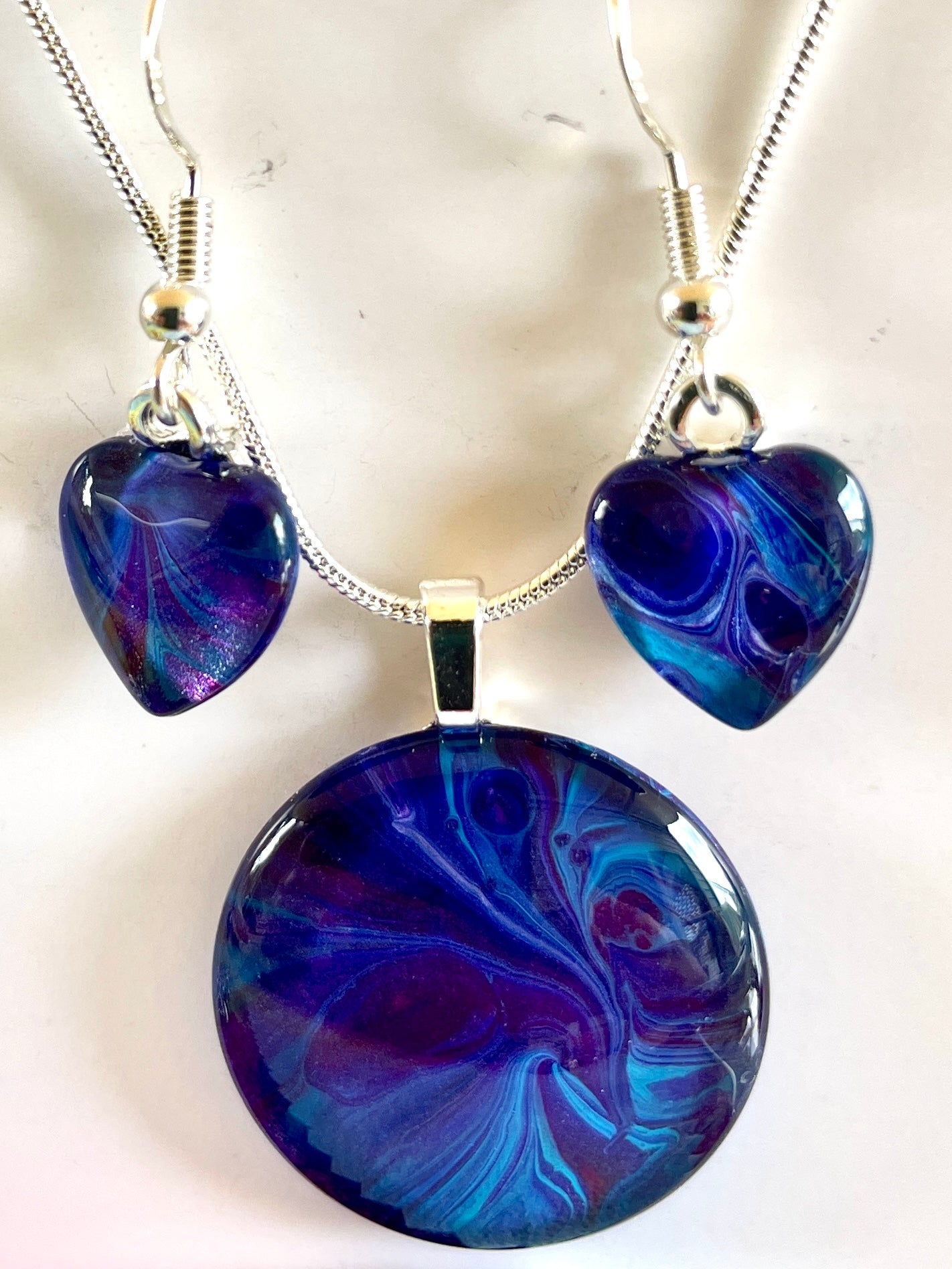 Galaxy (purple, blue) Earrings/Pendant Set GA126