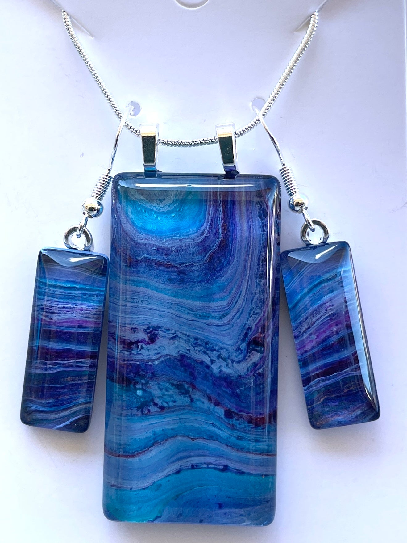 Galaxy (purple, blue) Earrings/Pendant Set GA144