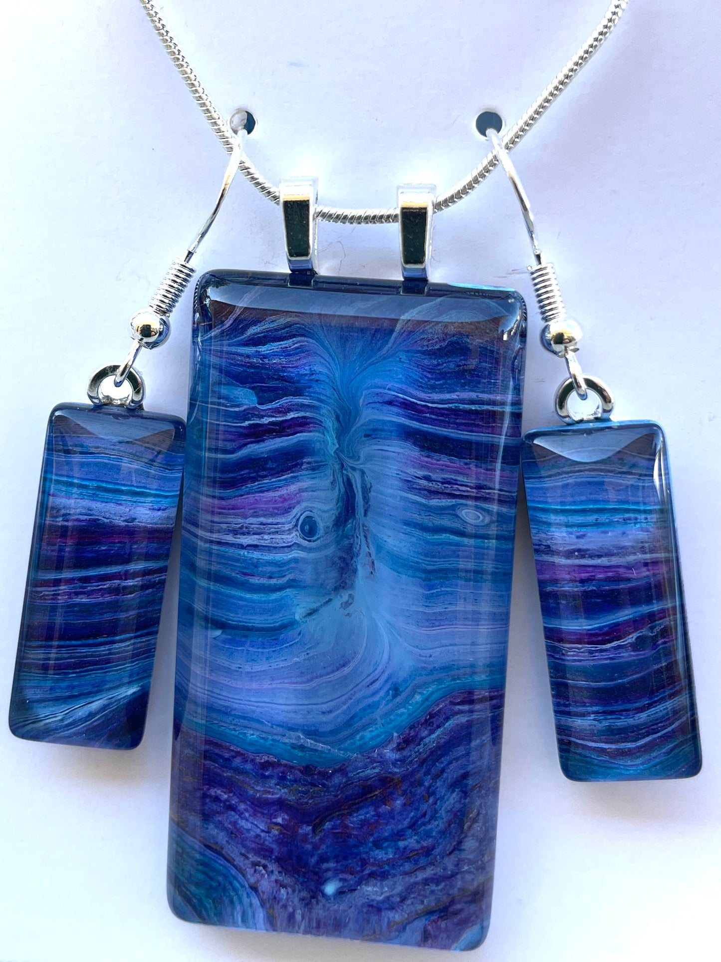 Galaxy (purple, blue) Earrings/Pendant Set GA143