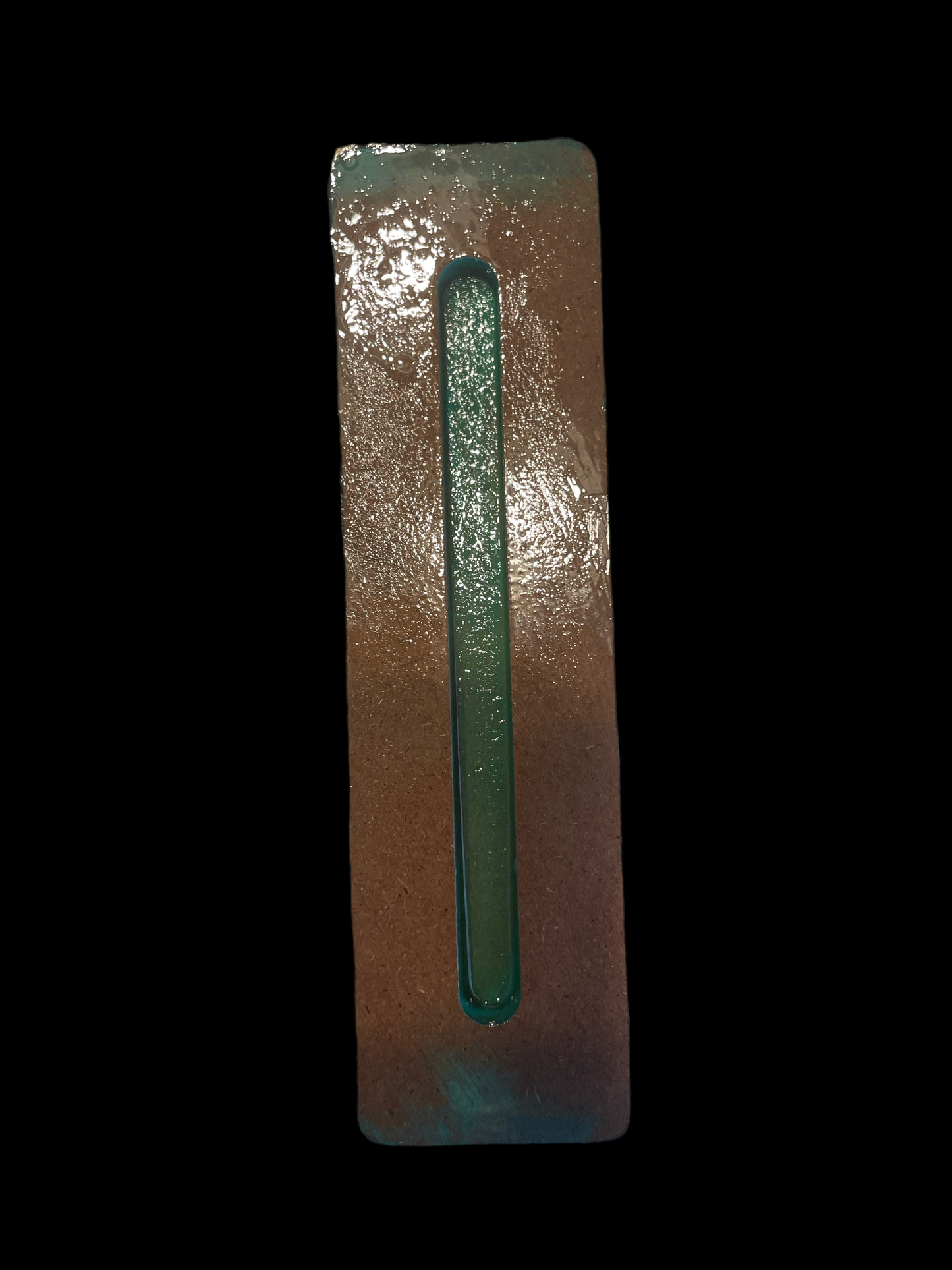 Mezuzah Case (Large, Dark Umber, Burnt Orange, Turquoise) MZ103