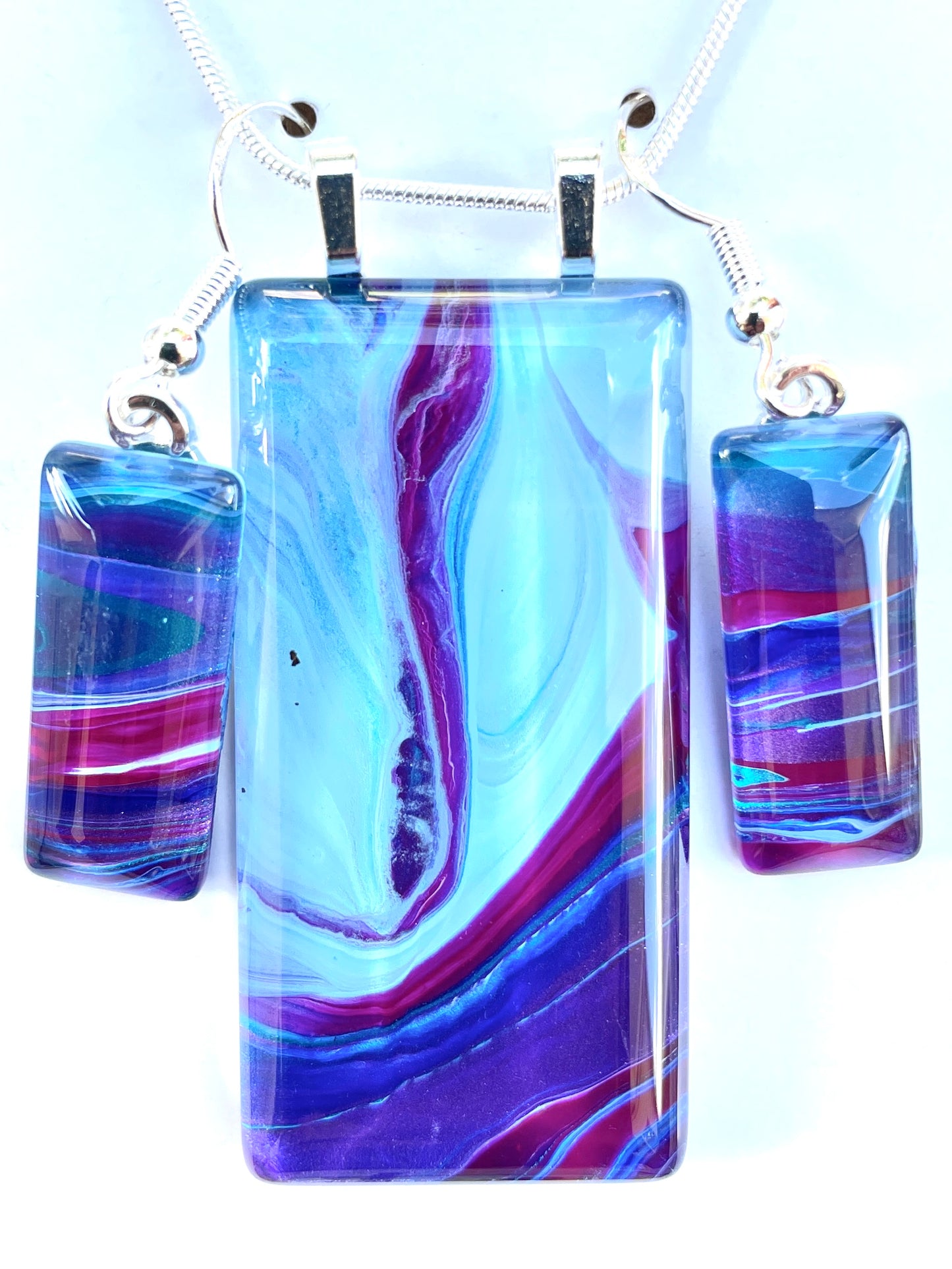 Galaxy (purple, blue) Earrings/Pendant Set GA139