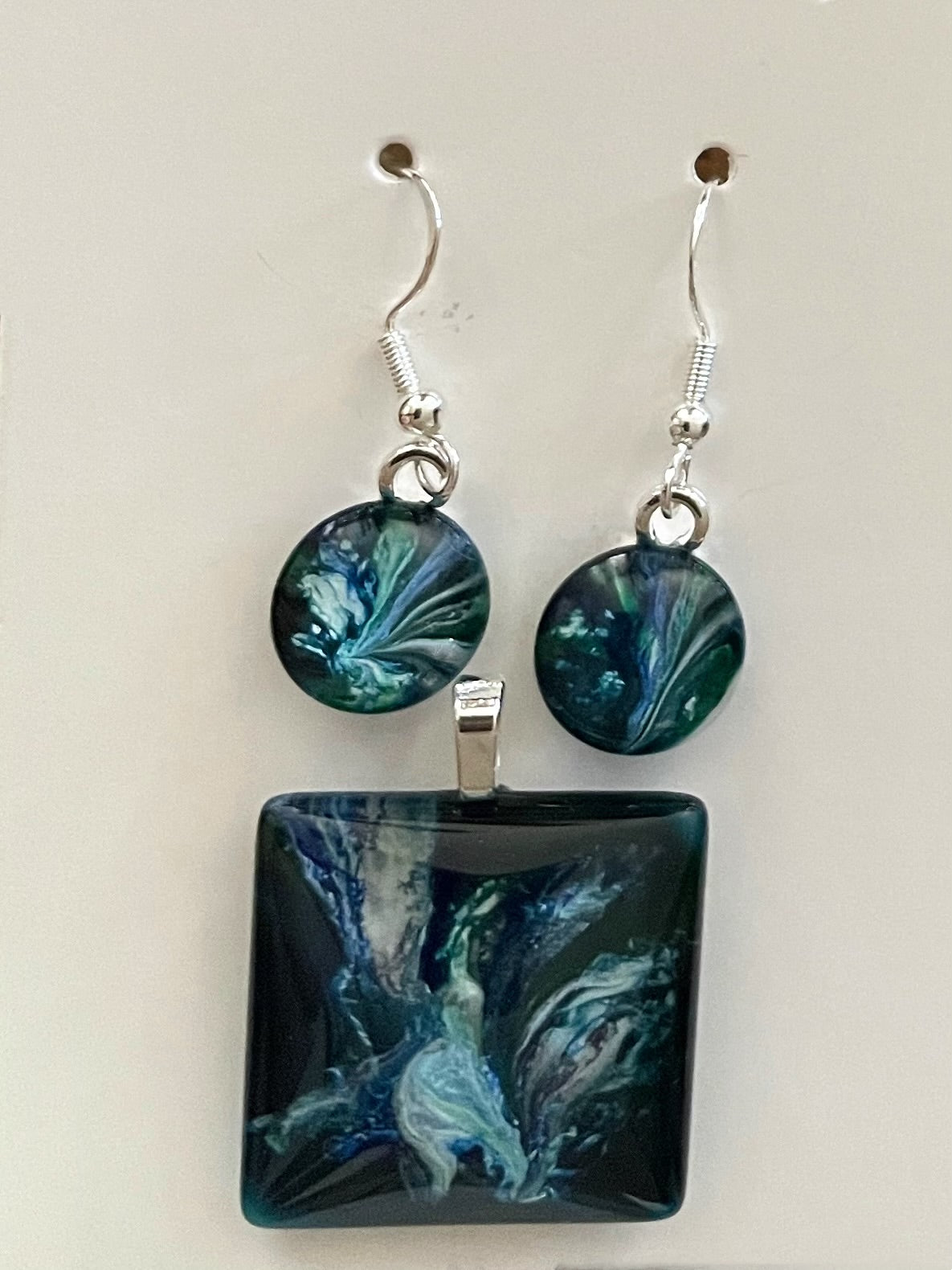 Tranquility (blue,green) Earrings/Pendant Set TR142