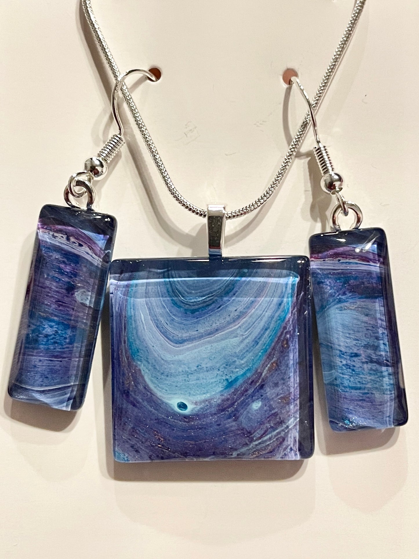 Galaxy (purple, blue) Earrings/Pendant Set GA107