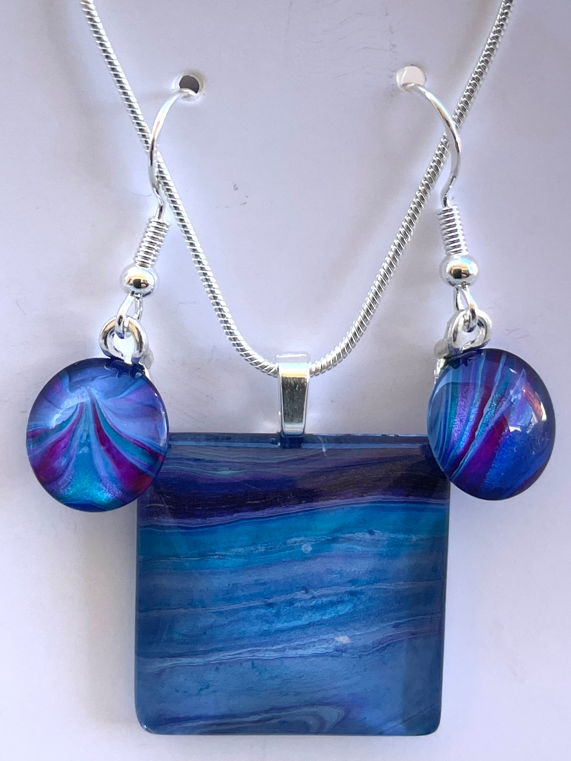 Galaxy (purple, blue) Earrings/Pendant Set GA121