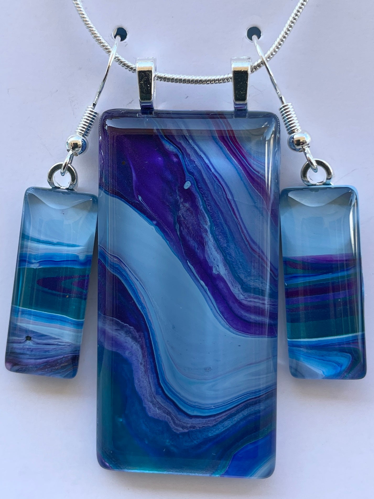 Galaxy (purple, blue) Earrings/Pendant Set GA141