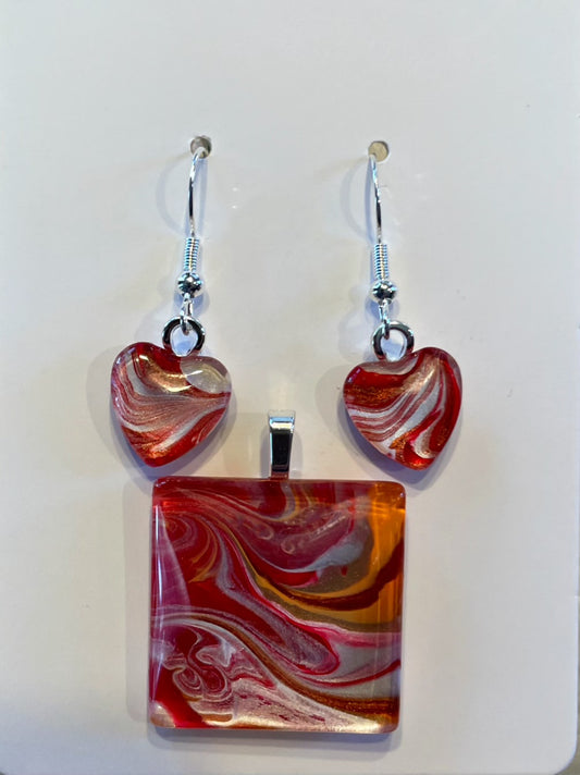 Rosewood Earrings/Pendant Set RW115