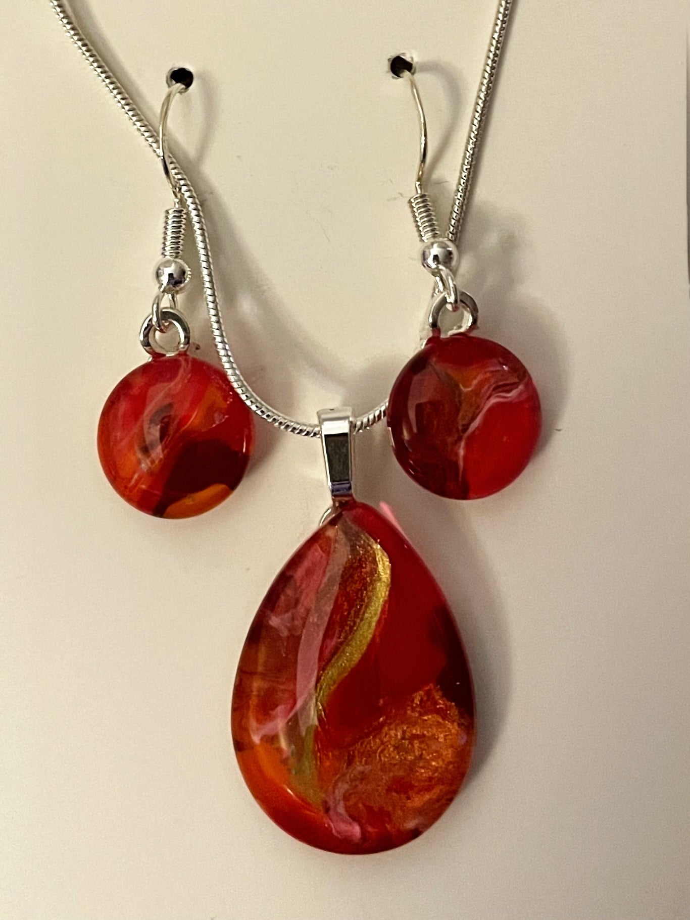 Fire Collection Earrings/Pendant Set FI126