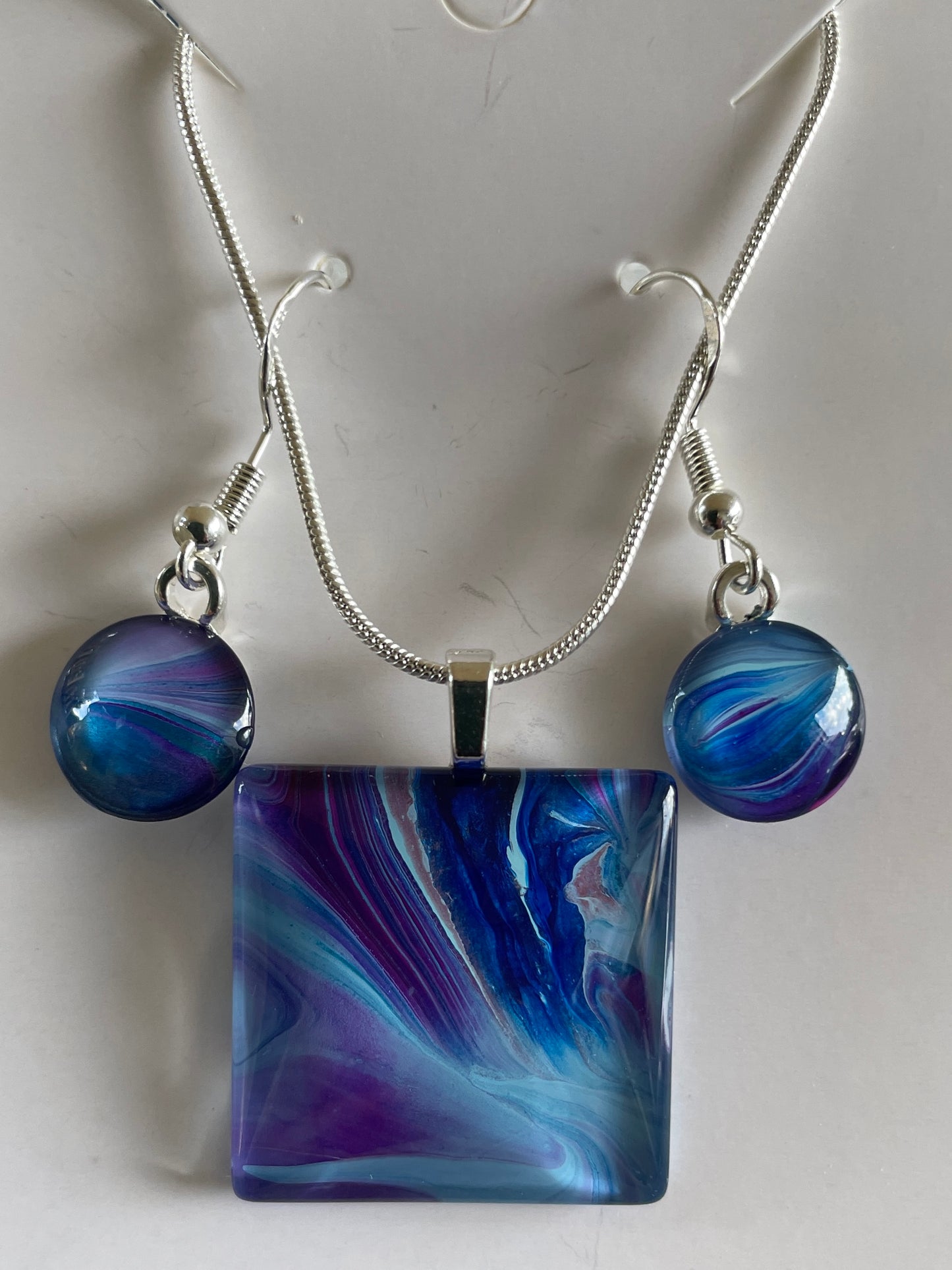 Galaxy Collection (purple, blue) Earrings/Pendant Set GA108