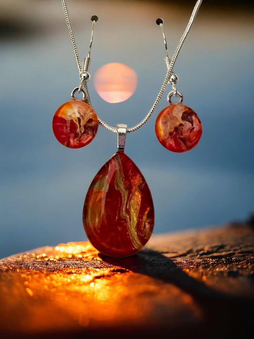 Fire Collection Earrings/Pendant Set FI123