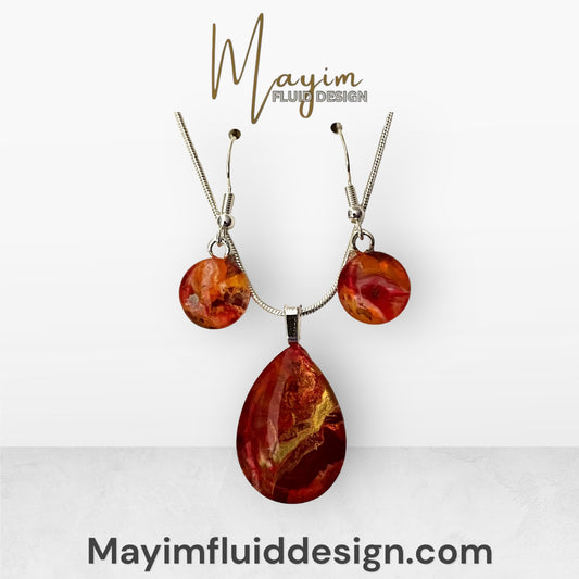 Fire Collection Earrings/Pendant Set FI127