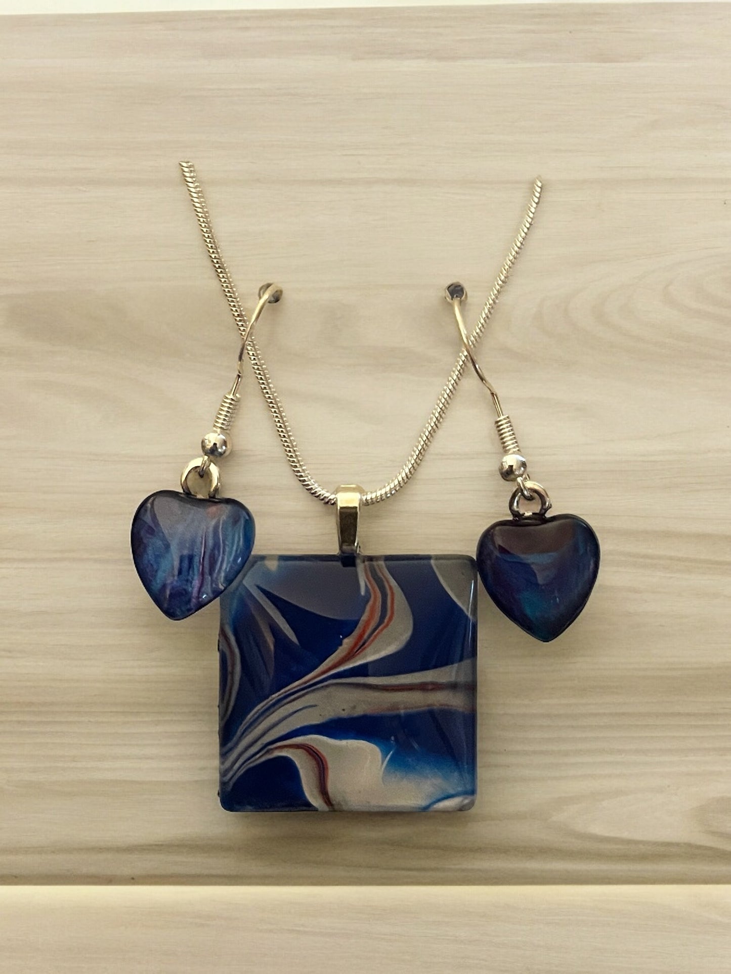 Patriot Collection (red, white and blue) Earrings/Pendant set 
PA203