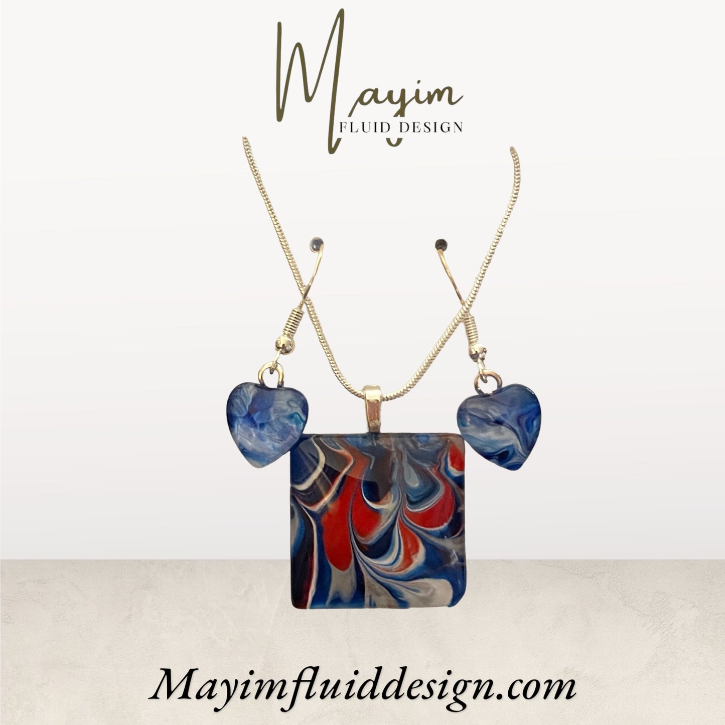 Patriot Collection (red, white and blue) Earrings/Pendant set 
PA207