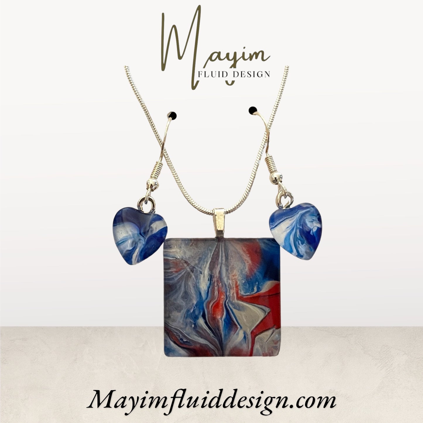 Patriot Collection (red, white and blue) Earrings/Pendant set 
PA208