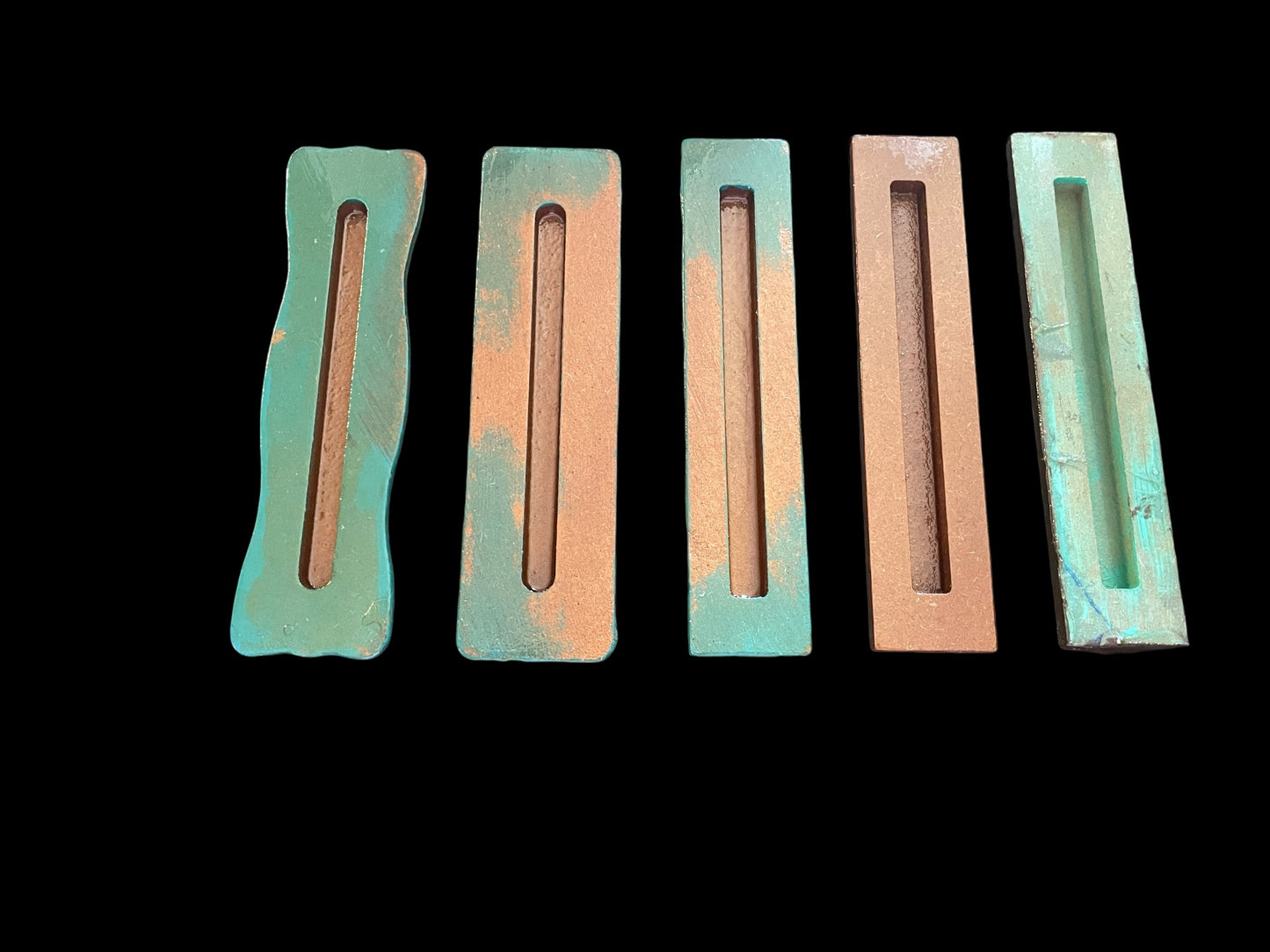 Mezuzah Cases (set of 5) (Turquoise, Burnt-Orange, Dark Umber) MZ106